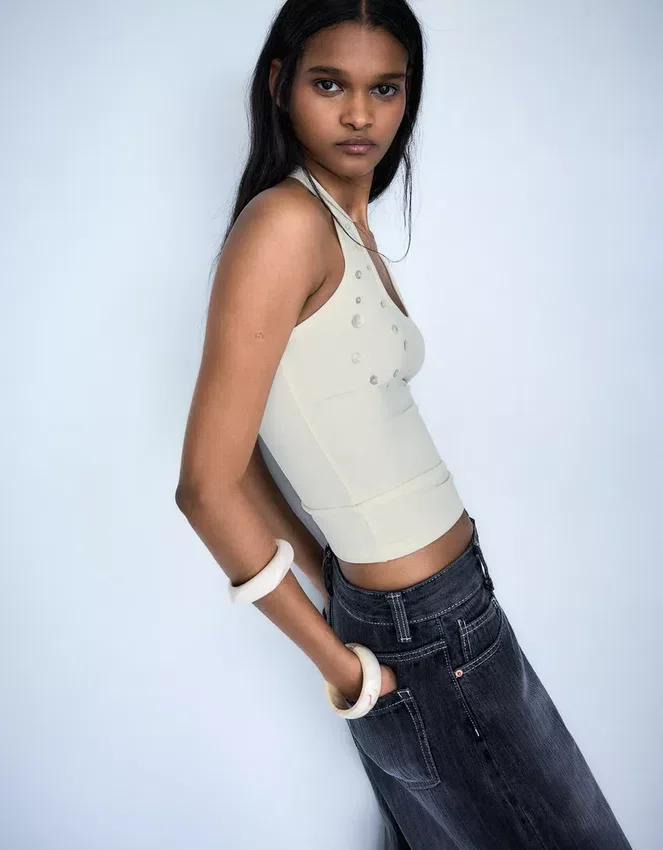 Halter Top with Buttons Halter Top with Buttons