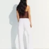 High-Waist Shimmery Straight-Leg Jeans