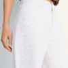 High-Waist Shimmery Straight-Leg Jeans
