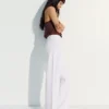High-Waist Shimmery Straight-Leg Jeans