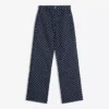 High-Waist Straight Jeans with Polka Dots