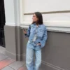 High-Waist Straight Wide-Leg Jeans
