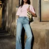 High-Waist Straight Wide-Leg Jeans – Pants