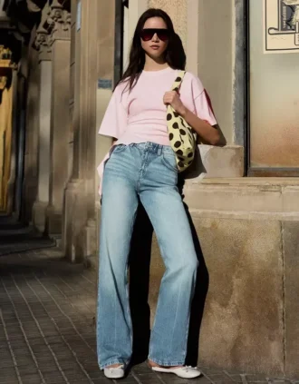 High-Waist Straight Wide-Leg Jeans – Pants