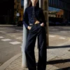 High-Waist Straight Wide-Leg Jeans – Pants – Women
