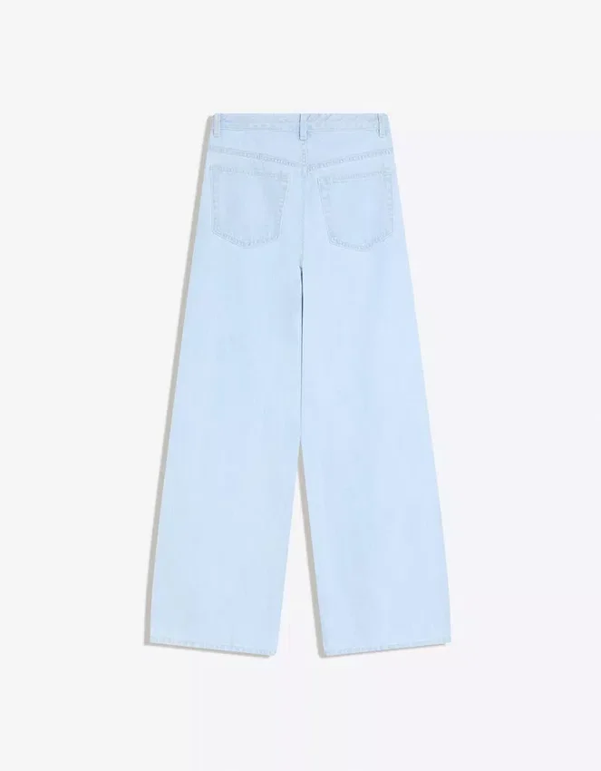 High-Waist Wide-Leg Jeans with Crossover Waist High-Waist Wide-Leg Jeans with Crossover Waist
