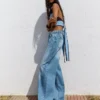 High-Waist Wide-Leg Jeans with Crossover Waist – Pants