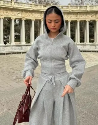 High-Waist Zip-Up Hoodie – #Bershkastyle – Women