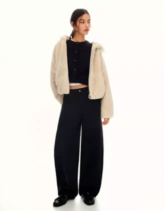 Hooded Faux Fur Jacket – Jackets and Trench