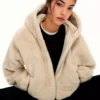 Hooded Faux Fur Jacket – Jackets and Trench