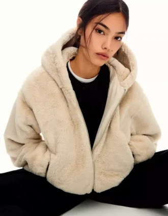 Hooded Faux Fur Jacket – Jackets and Trench