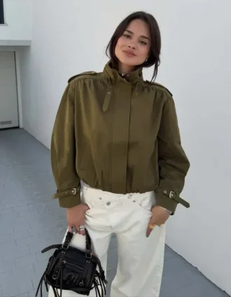 Jacket with Ruched Buckles