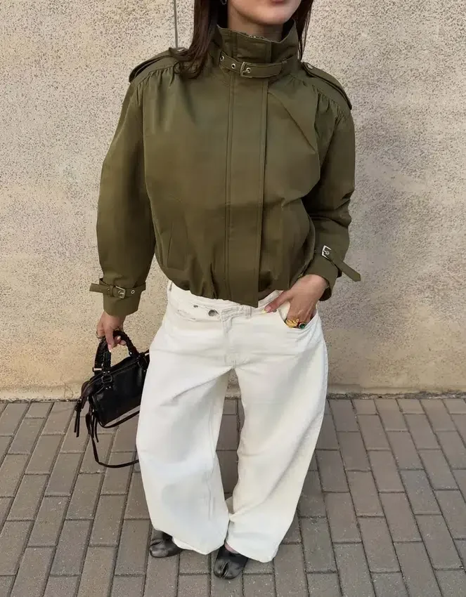 Jacket with Ruched Buckles Jacket with Ruched Buckles