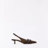 Kitten-Heel Slingback Shoes with Buckles – Heeled Shoes