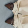Kitten-Heel Slingback Shoes with Buckles – Heeled Shoes