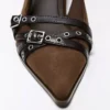 Kitten-Heel Slingback Shoes with Buckles – Heeled Shoes