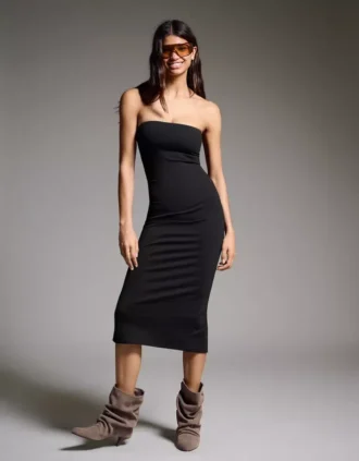 Knit Bandeau Midi Dress – Dresses and Jumpsuits