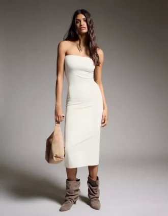 Knit Bandeau Midi Dress – Dresses and Jumpsuits