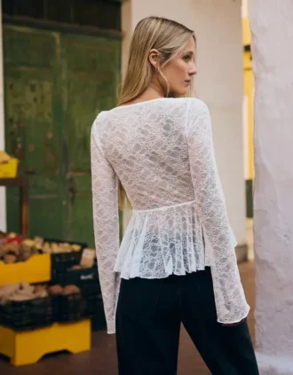 Lace Ruffled T-Shirt – #Bershkastyle – Women
