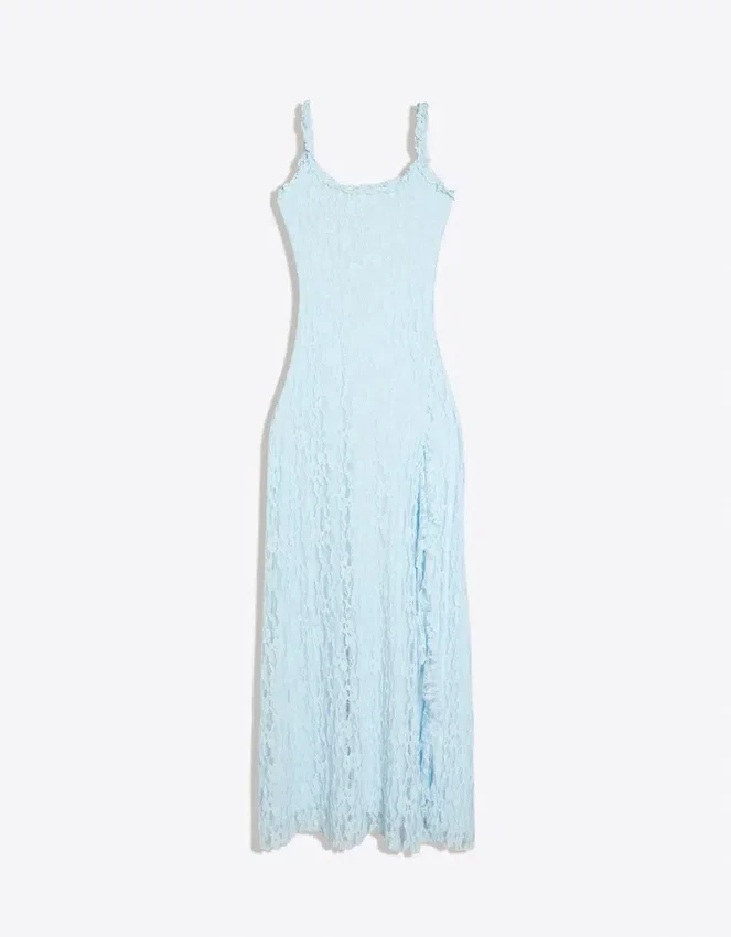 Lace-Trimmed Midi Dress Lace-Trimmed Midi Dress