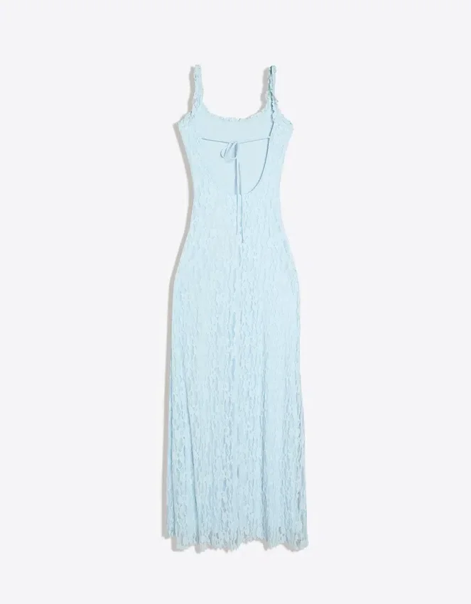 Lace-Trimmed Midi Dress Lace-Trimmed Midi Dress