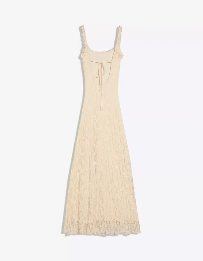 Lace-Trimmed Midi Dress Lace-Trimmed Midi Dress