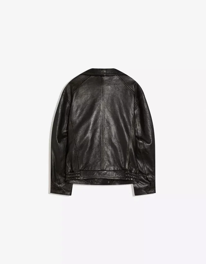 Leather Funnel Neck Jacket – Women Leather Funnel Neck Jacket – Women