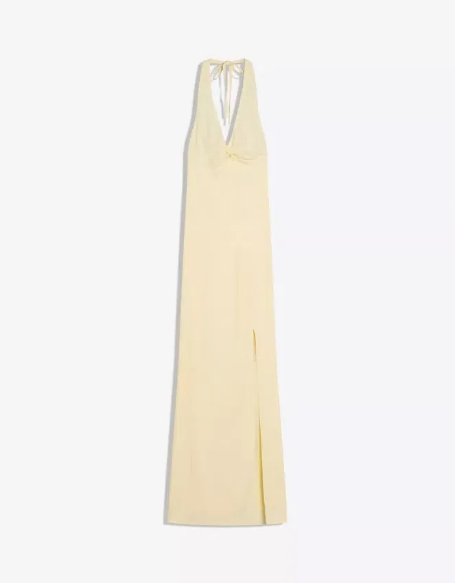 Linen Blend Halter Midi Dress – Dresses and Jumpsuits Linen Blend Halter Midi Dress – Dresses and Jumpsuits