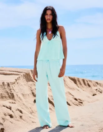 Linen Blend Halter Waistcoat
