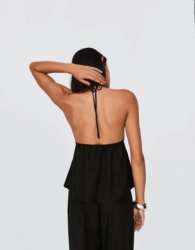 Linen Blend Halter Waistcoat – #Bershkastyle – Women Linen Blend Halter Waistcoat – #Bershkastyle – Women