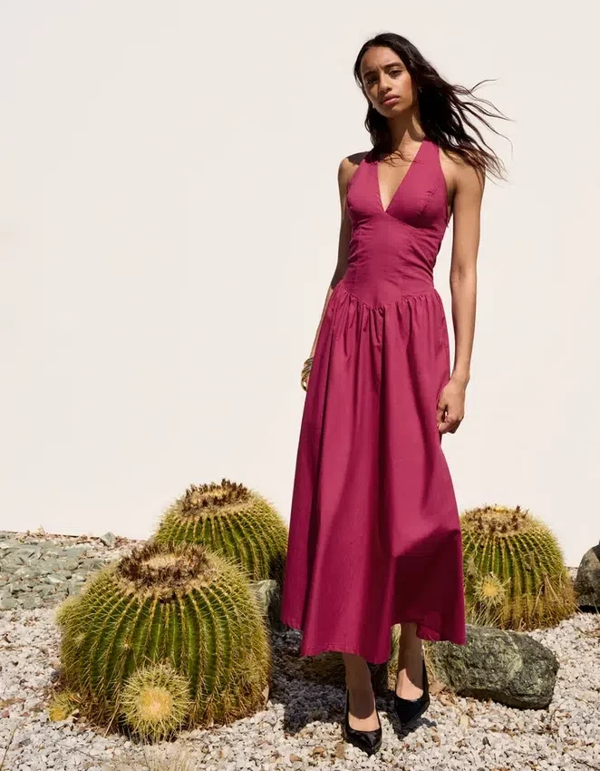 Long Poplin Halter Dress Long Poplin Halter Dress