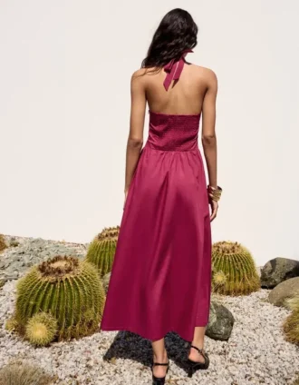 Long Poplin Halter Dress
