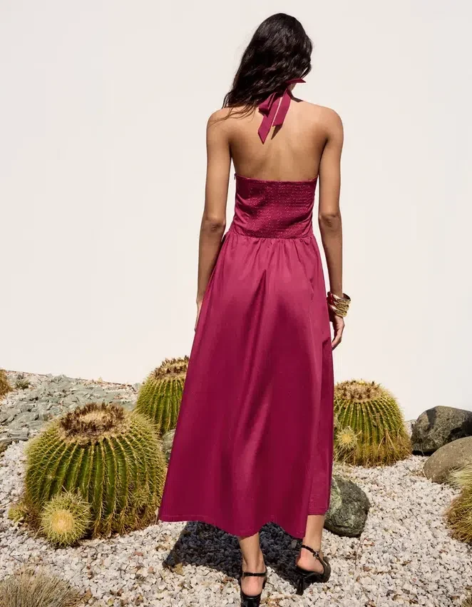 Long Poplin Halter Dress Long Poplin Halter Dress