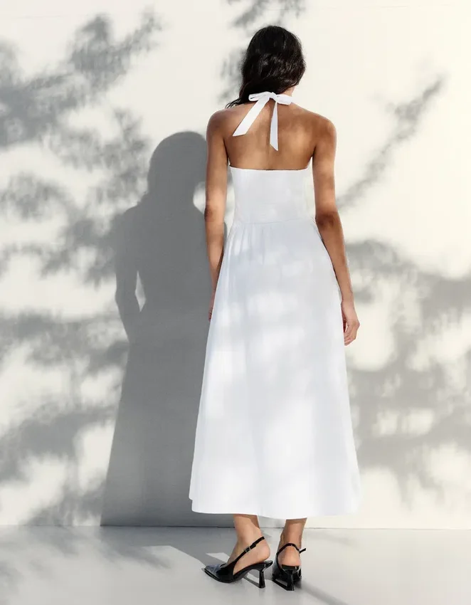 Long Poplin Halter Dress Long Poplin Halter Dress