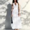 Long Poplin Halter Dress Long Poplin Halter Dress