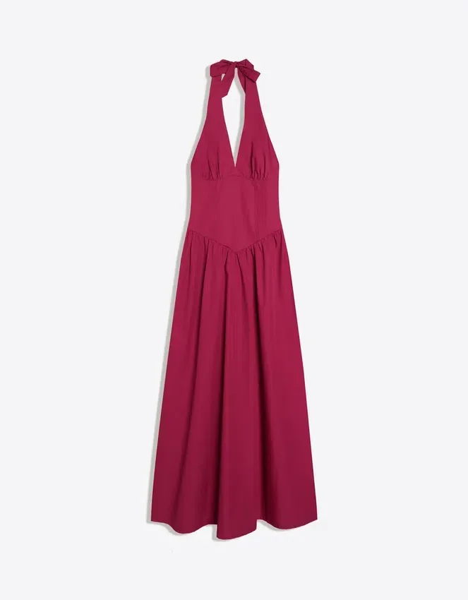 Long Poplin Halter Dress Long Poplin Halter Dress