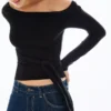 Long Sleeve Asymmetric Tied T-Shirt