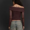 Long Sleeve Asymmetric Tulle T-Shirt Long Sleeve Asymmetric Tulle T-Shirt