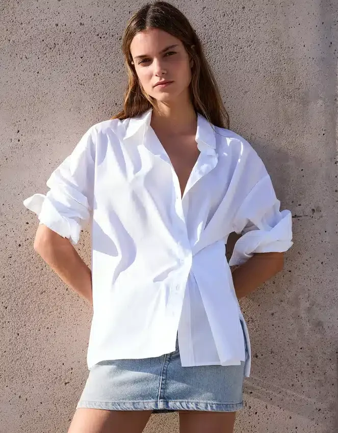 Long Sleeve Crossover Button Shirt Long Sleeve Crossover Button Shirt