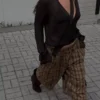 Long Sleeve Crossover Scarf Blouse