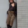 Long Sleeve Crossover Scarf Blouse