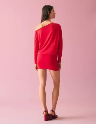Long Sleeve Mini Dress with a Fitted Skirt