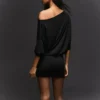 Long Sleeve Mini Dress with a Fitted Skirt