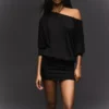 Long Sleeve Mini Dress with a Fitted Skirt