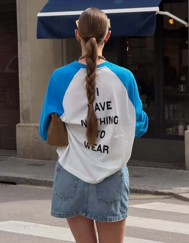 Long Sleeve T-Shirt with Contrast Print Long Sleeve T-Shirt with Contrast Print