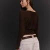 Long Sleeve T-Shirt with Gathering – T-Shirts Long Sleeve T-Shirt with Gathering – T-Shirts