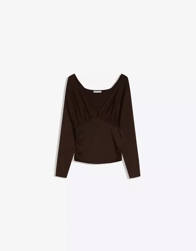 Long Sleeve T-Shirt with Gathering – T-Shirts Long Sleeve T-Shirt with Gathering – T-Shirts