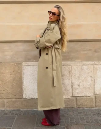 Long Trench Coat with Belt