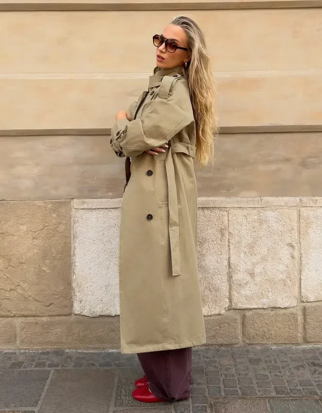 Long Trench Coat with Belt Long Trench Coat with Belt