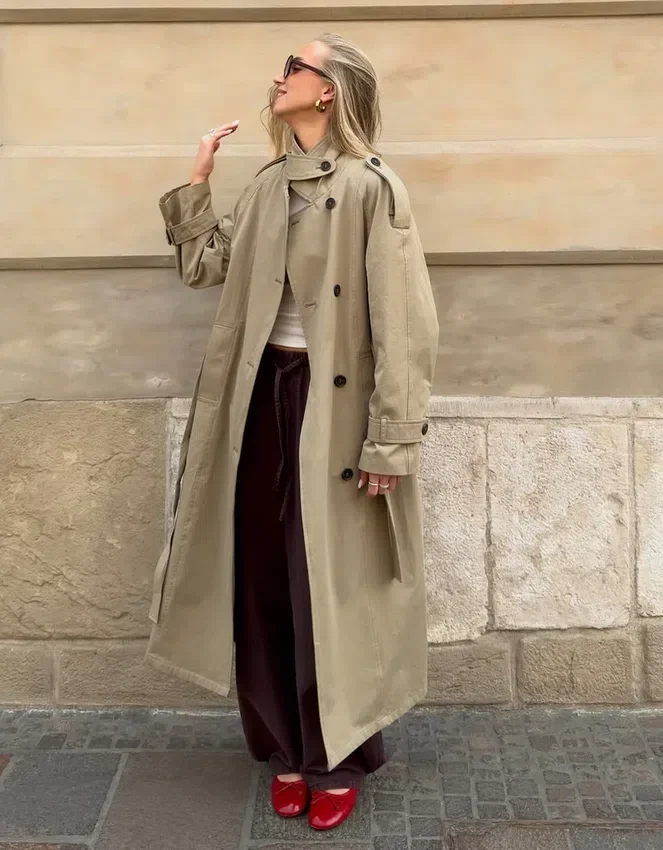 Long Trench Coat with Belt Long Trench Coat with Belt